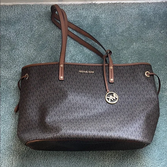 Michael Kors Dark Brown Signature Tote - Picture 1 of 3